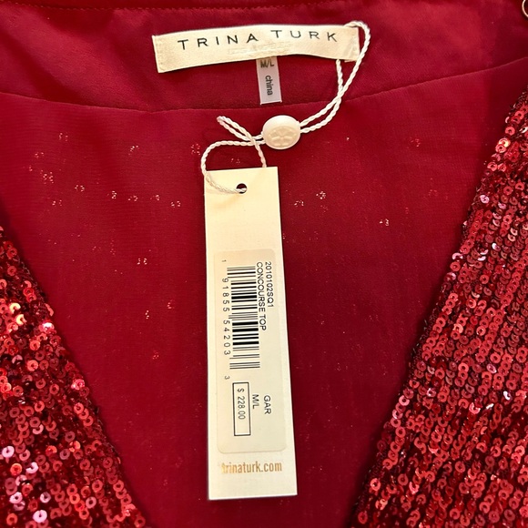 Trina Turk M/L sequin top - Picture 5 of 7